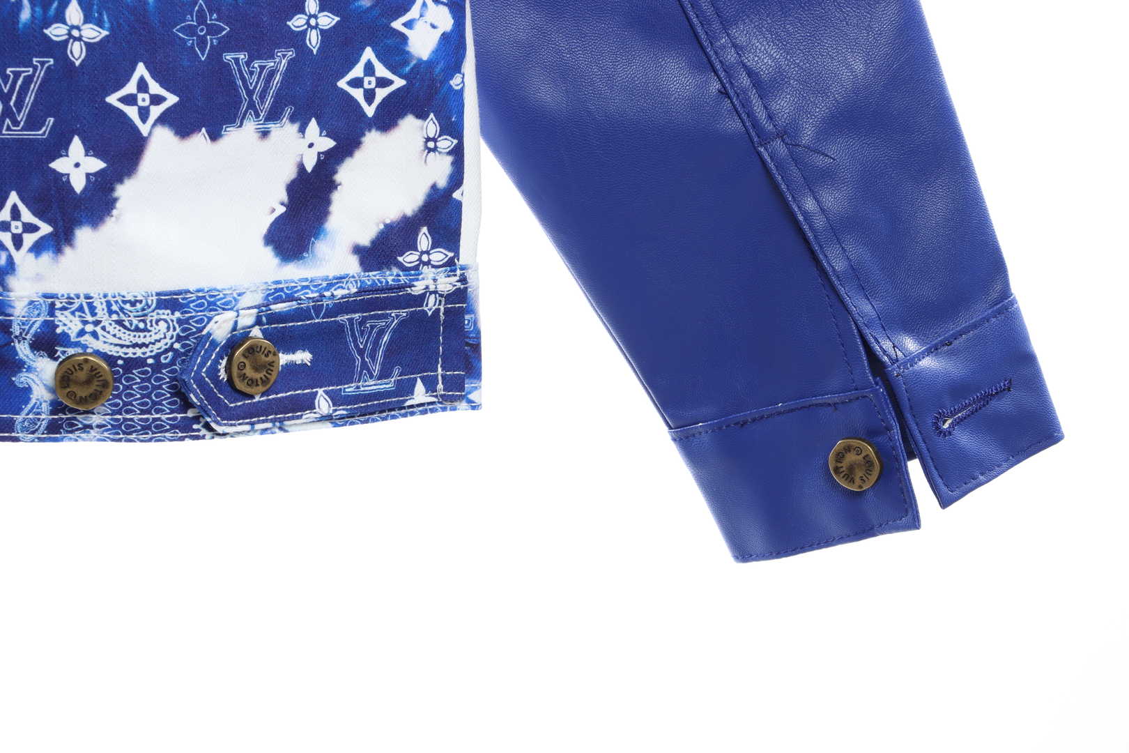 Louis Vuitton Scarf Print Leather And Denim Jacket
