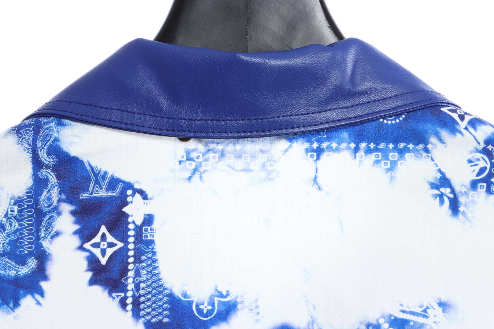 Louis Vuitton Scarf Print Leather And Denim Jacket