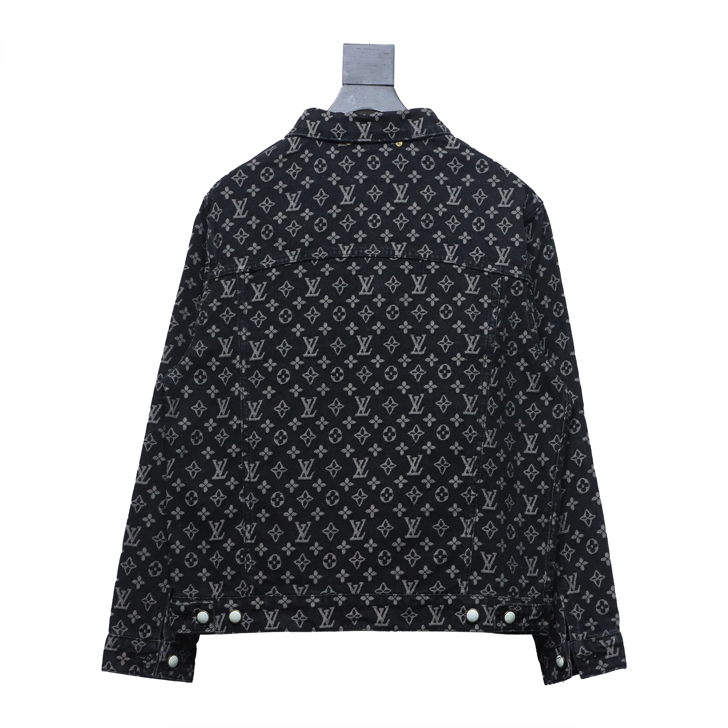 Louis Vuitton Simple All-Over Jacquard Logo Denim Jacket