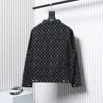 Louis Vuitton Simple All-Over Jacquard Logo Denim Jacket