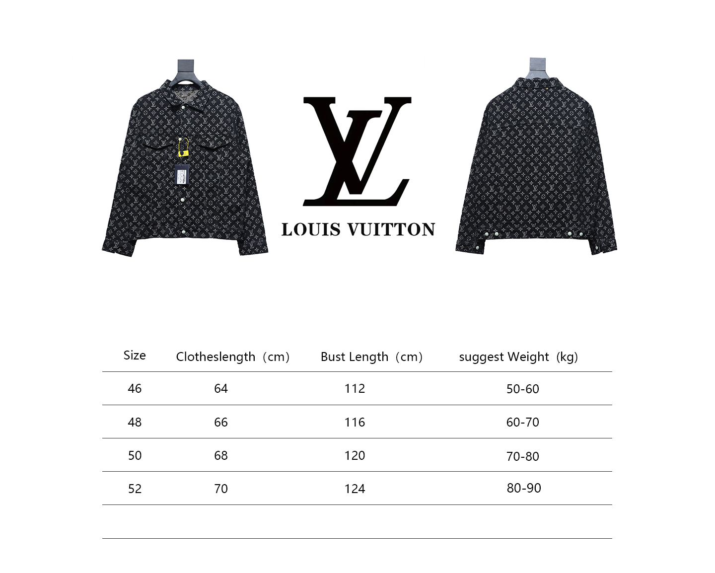 Louis Vuitton Simple All-Over Jacquard Logo Denim Jacket