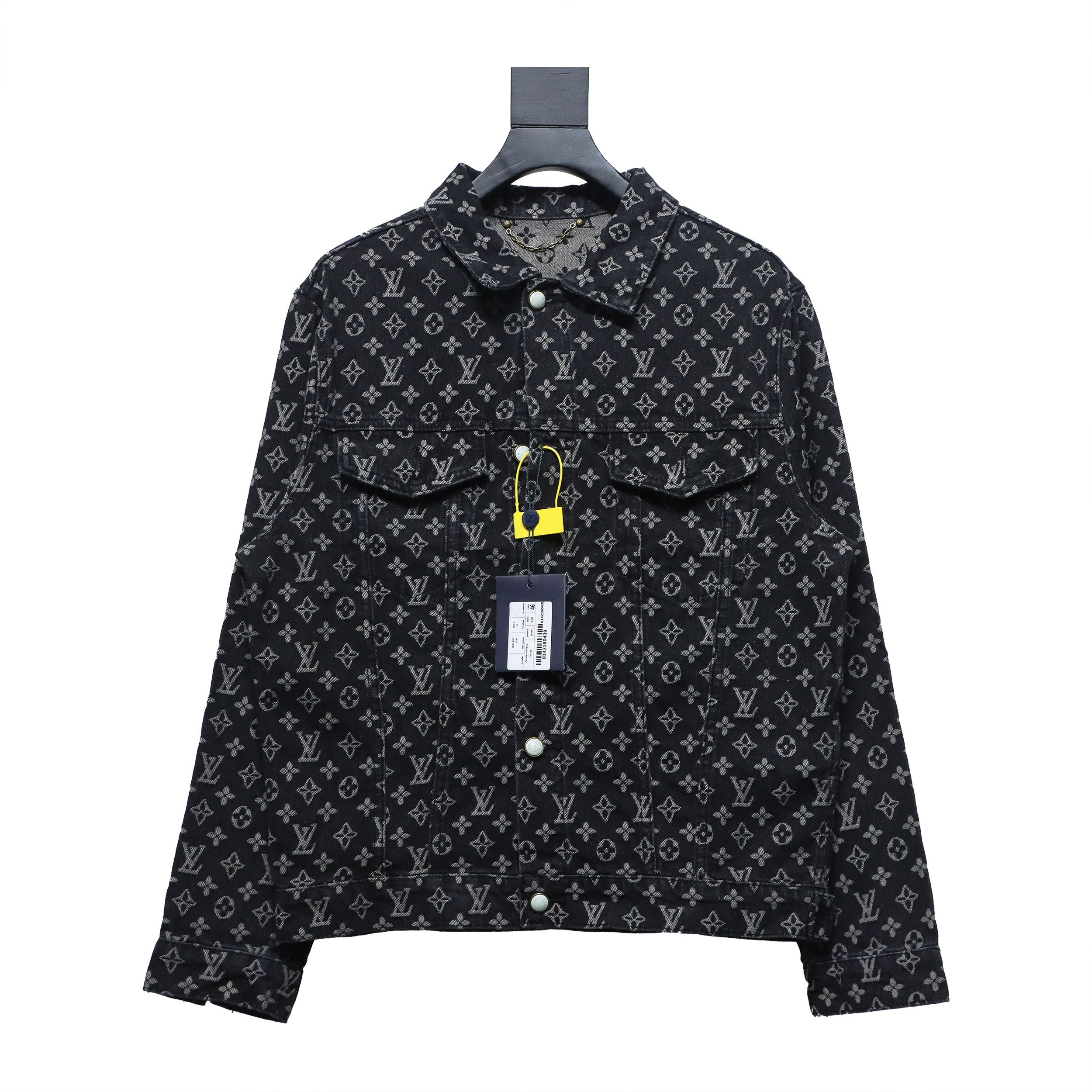 Louis Vuitton Simple All-Over Jacquard Logo Denim Jacket