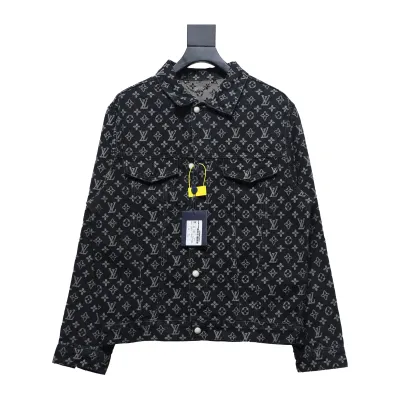 Louis Vuitton Simple All-Over Jacquard Logo Denim Jacket 01