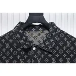 Louis Vuitton Simple All-Over Jacquard Logo Denim Jacket