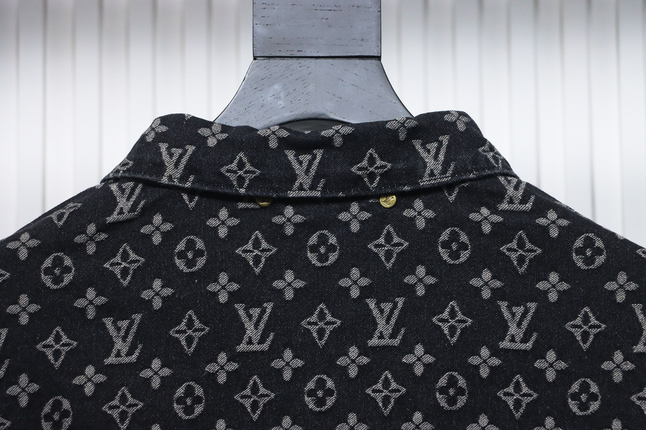 Louis Vuitton Simple All-Over Jacquard Logo Denim Jacket