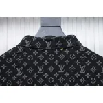Louis Vuitton Simple All-Over Jacquard Logo Denim Jacket