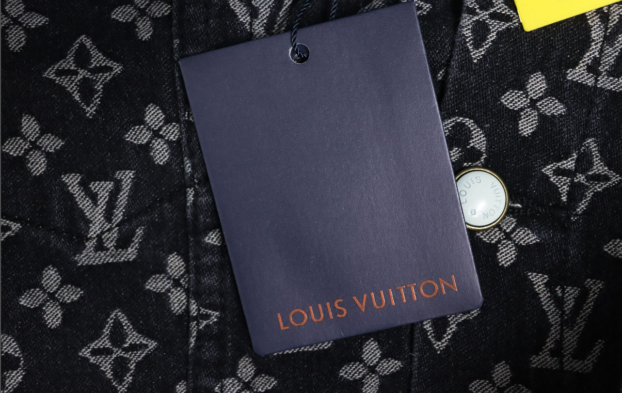 Louis Vuitton Simple All-Over Jacquard Logo Denim Jacket