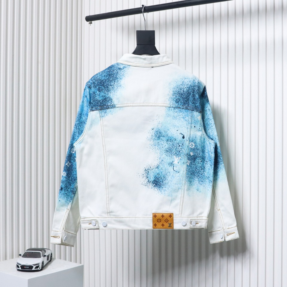 Louis Vuitton Starry Sky Painted Blue And White Gradient Denim Jacket