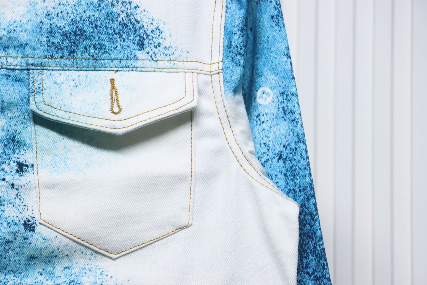 Louis Vuitton Starry Sky Painted Blue And White Gradient Denim Jacket