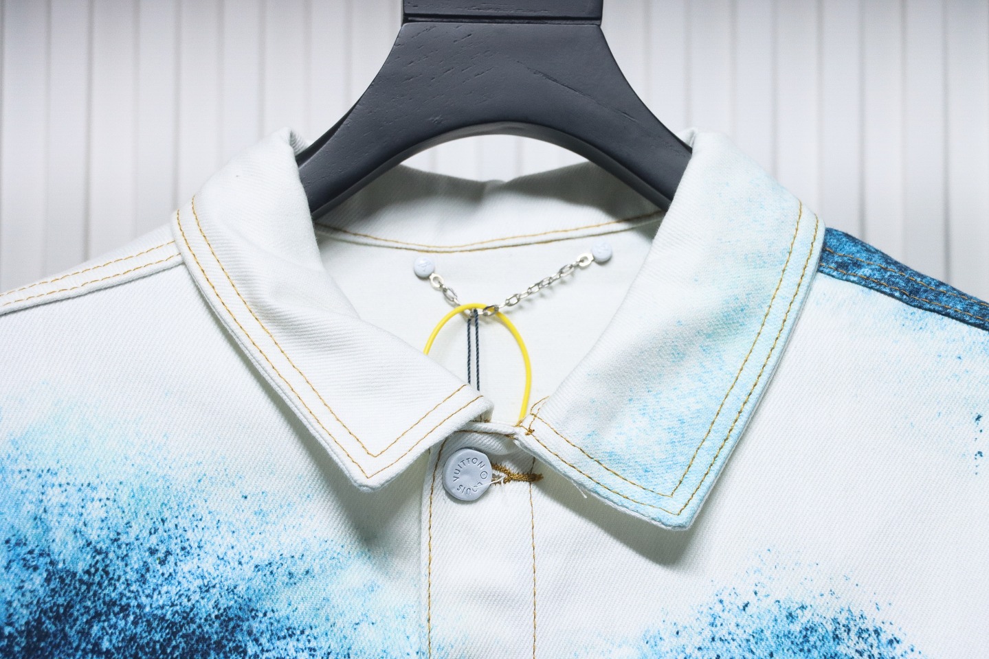 Louis Vuitton Starry Sky Painted Blue And White Gradient Denim Jacket