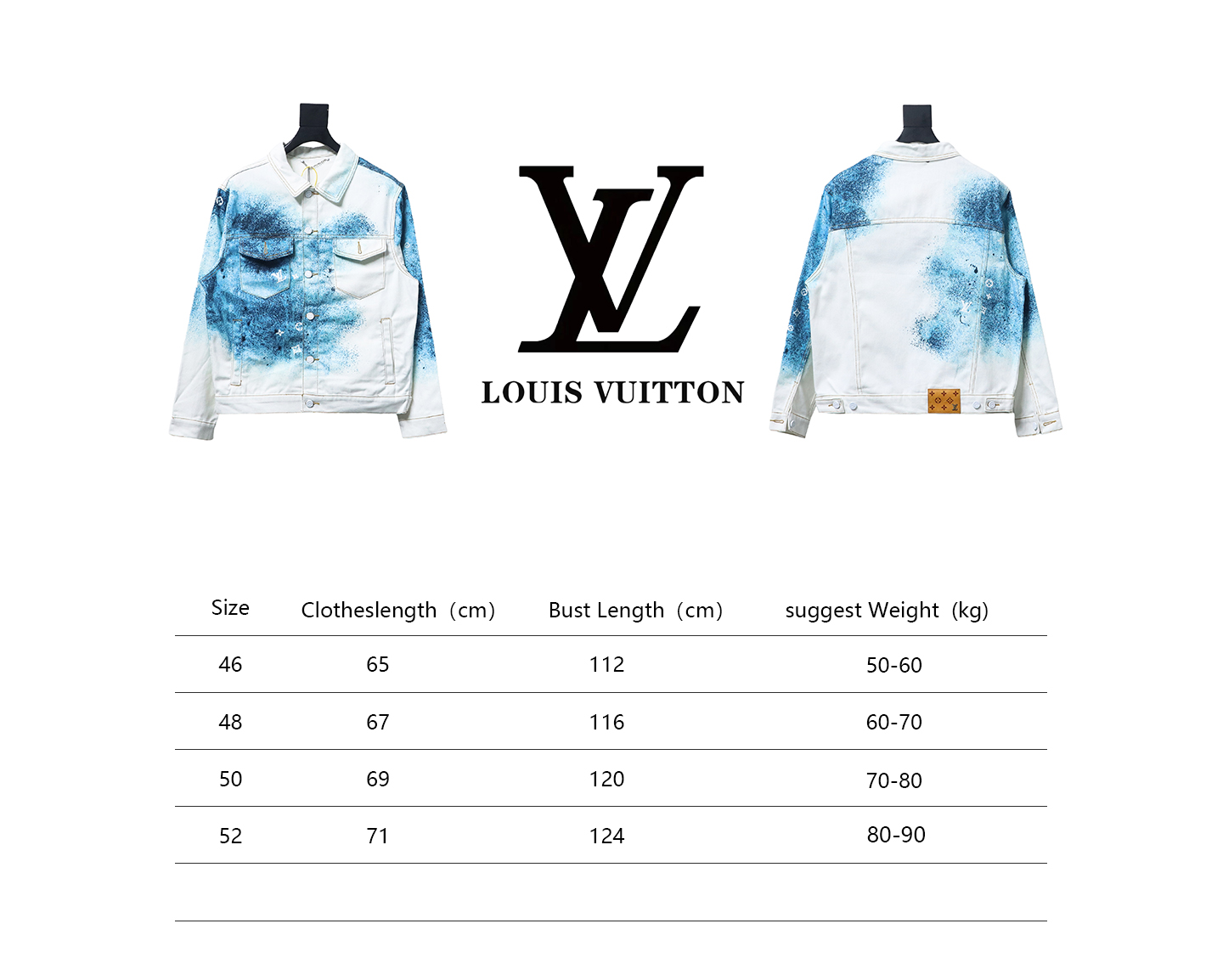 Louis Vuitton Starry Sky Painted Blue And White Gradient Denim Jacket
