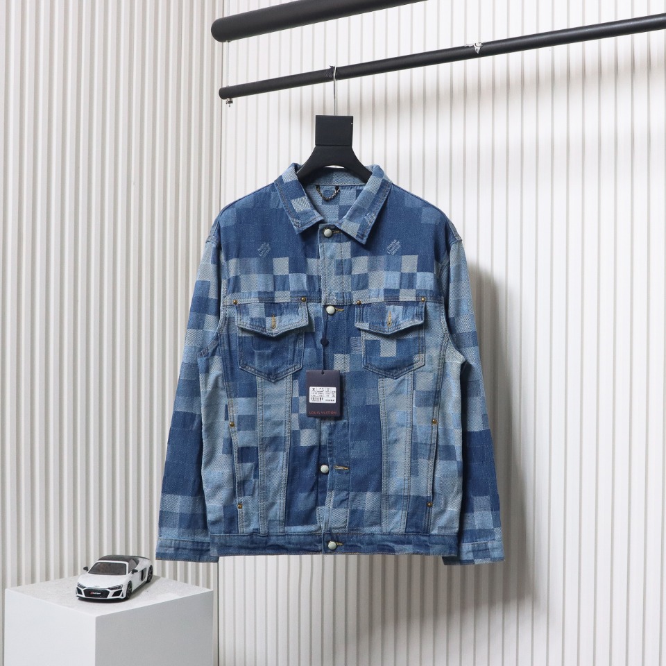 Louis Vuitton Template Mosaic Checkerboard Denim Jacket