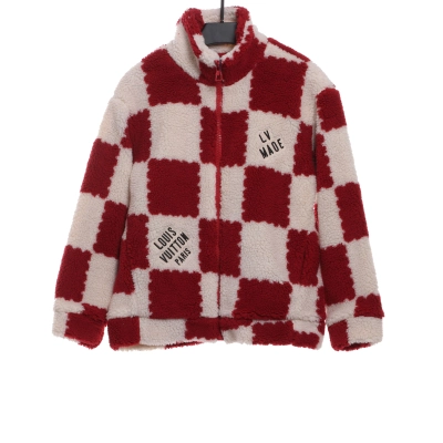Louis Vuitton x NIGO Checkerboard Cashmere Jacket Red 01