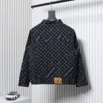 Louis Vuitton x Supreme All Over Print Denim Jacket Black