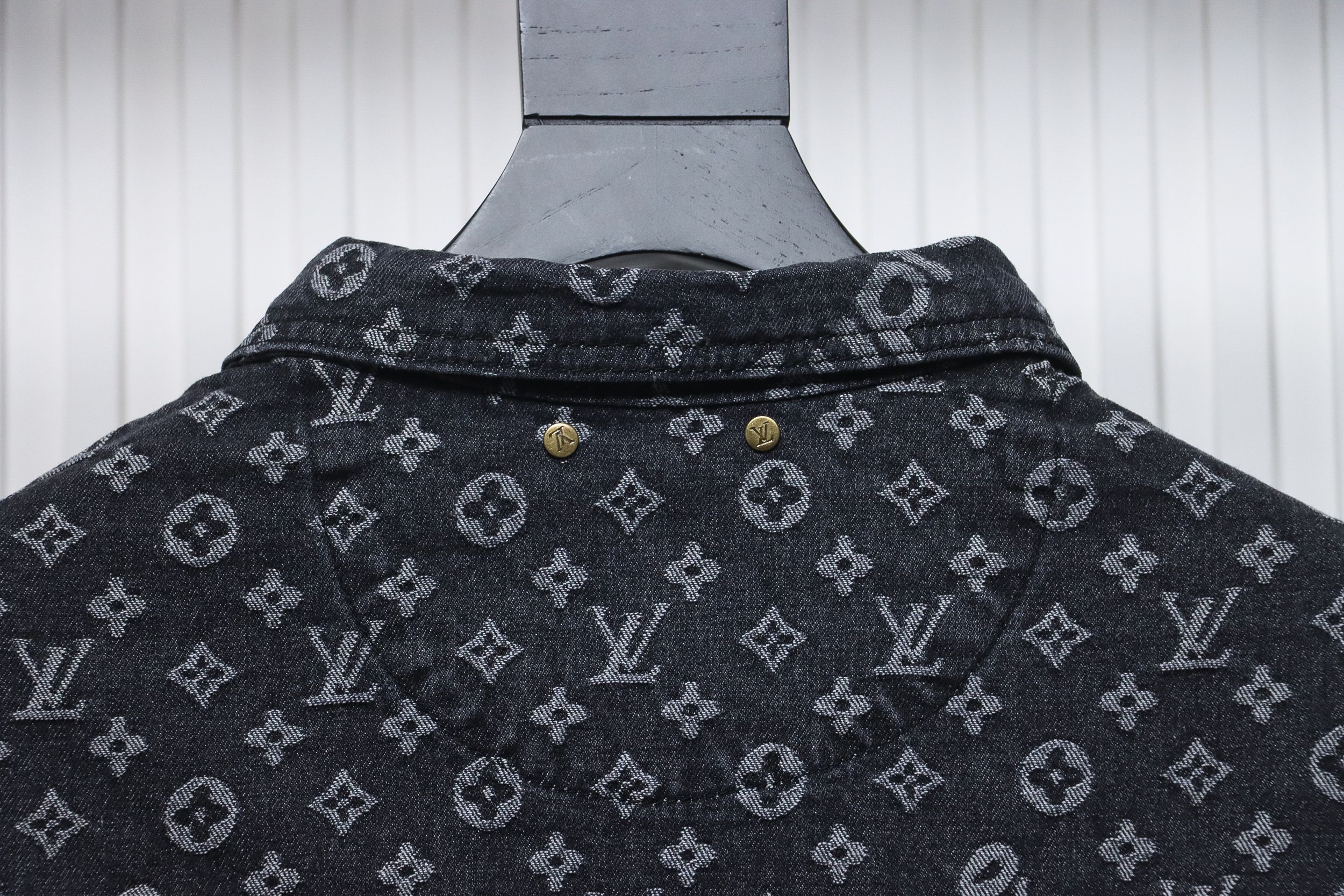 Louis Vuitton x Supreme All Over Print Denim Jacket Black