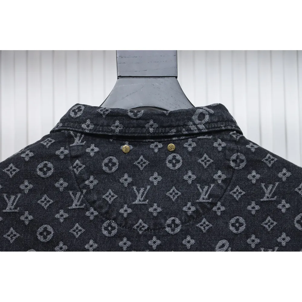 Louis Vuitton x Supreme All Over Print Denim Jacket Black