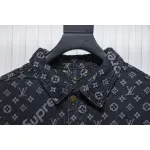 Louis Vuitton x Supreme All Over Print Denim Jacket Black