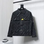 Louis Vuitton x Supreme All Over Print Denim Jacket Black
