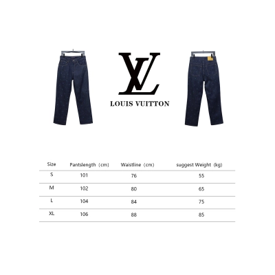 Louis Vuitton 24 Styles Of Logo Embroidered Denim Trousers 02