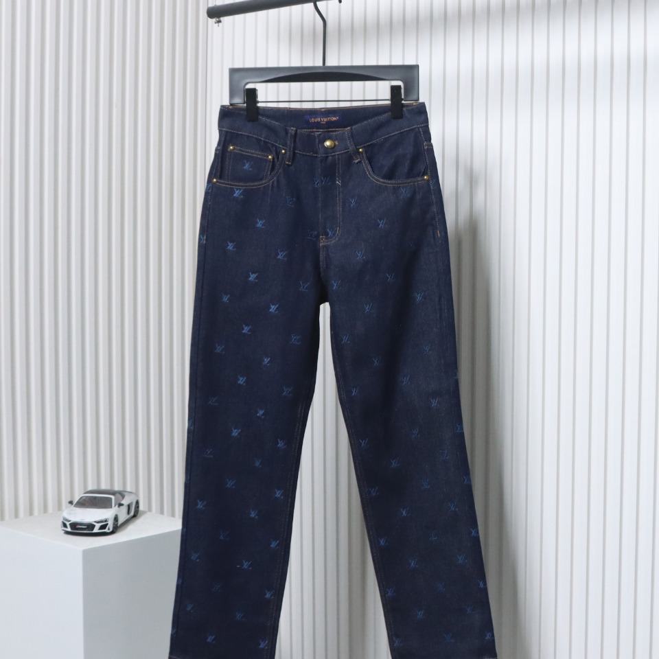 Louis Vuitton 24 Styles Of Logo Embroidered Denim Trousers