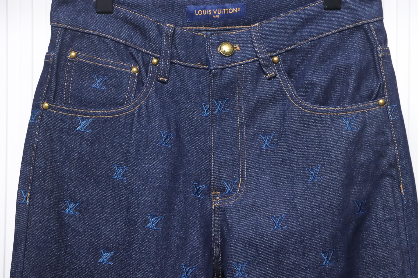 Louis Vuitton 24 Styles Of Logo Embroidered Denim Trousers