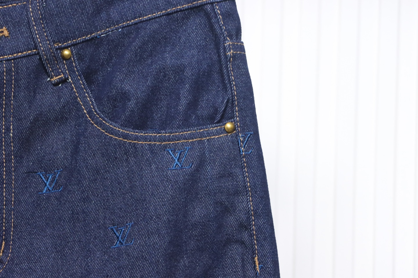 Louis Vuitton 24 Styles Of Logo Embroidered Denim Trousers