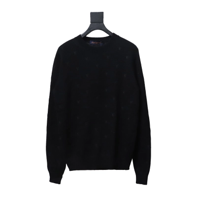 Louis Vuitton 24FW All Over Embroidered Sweater Black 01