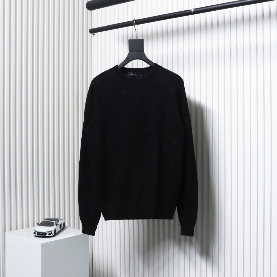Louis Vuitton 24FW All Over Embroidered Sweater Black