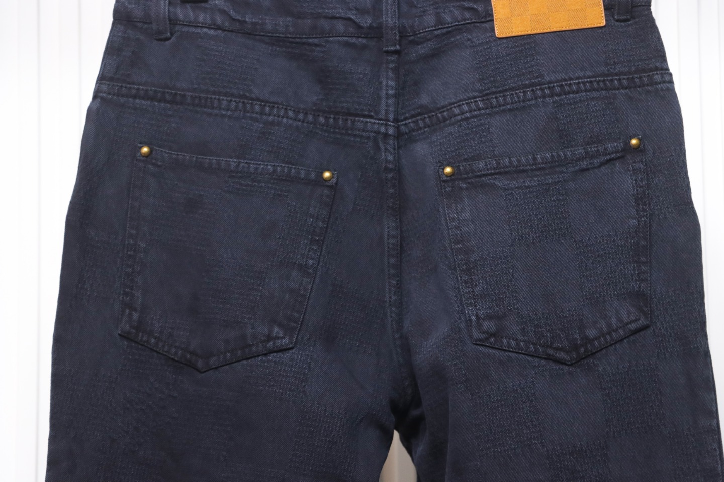 Louis Vuitton 24Fw Dark Checkerboard Denim Pants