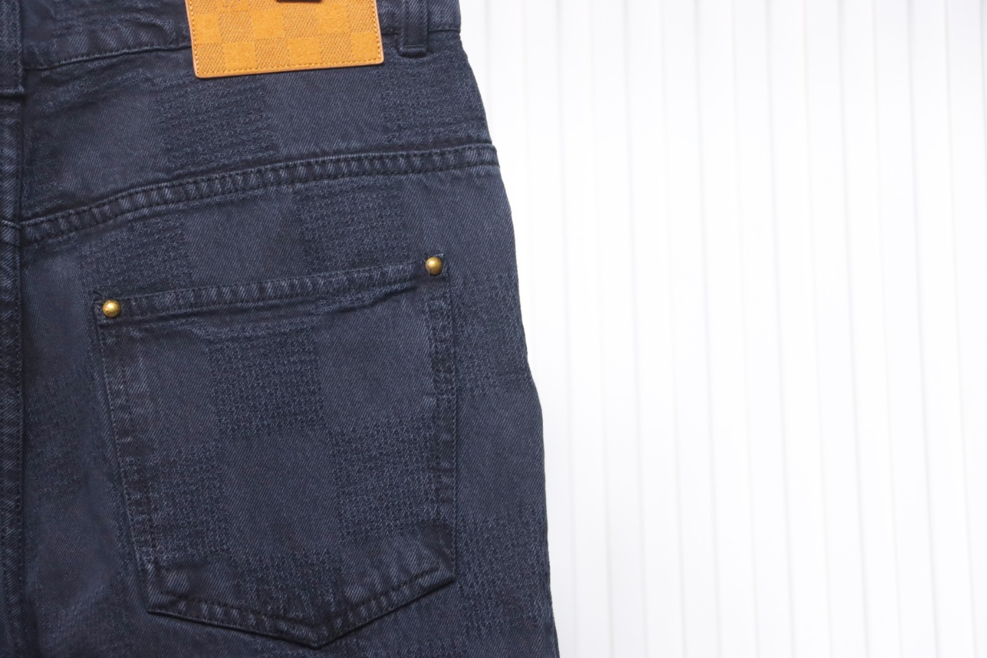 Louis Vuitton 24Fw Dark Checkerboard Denim Pants