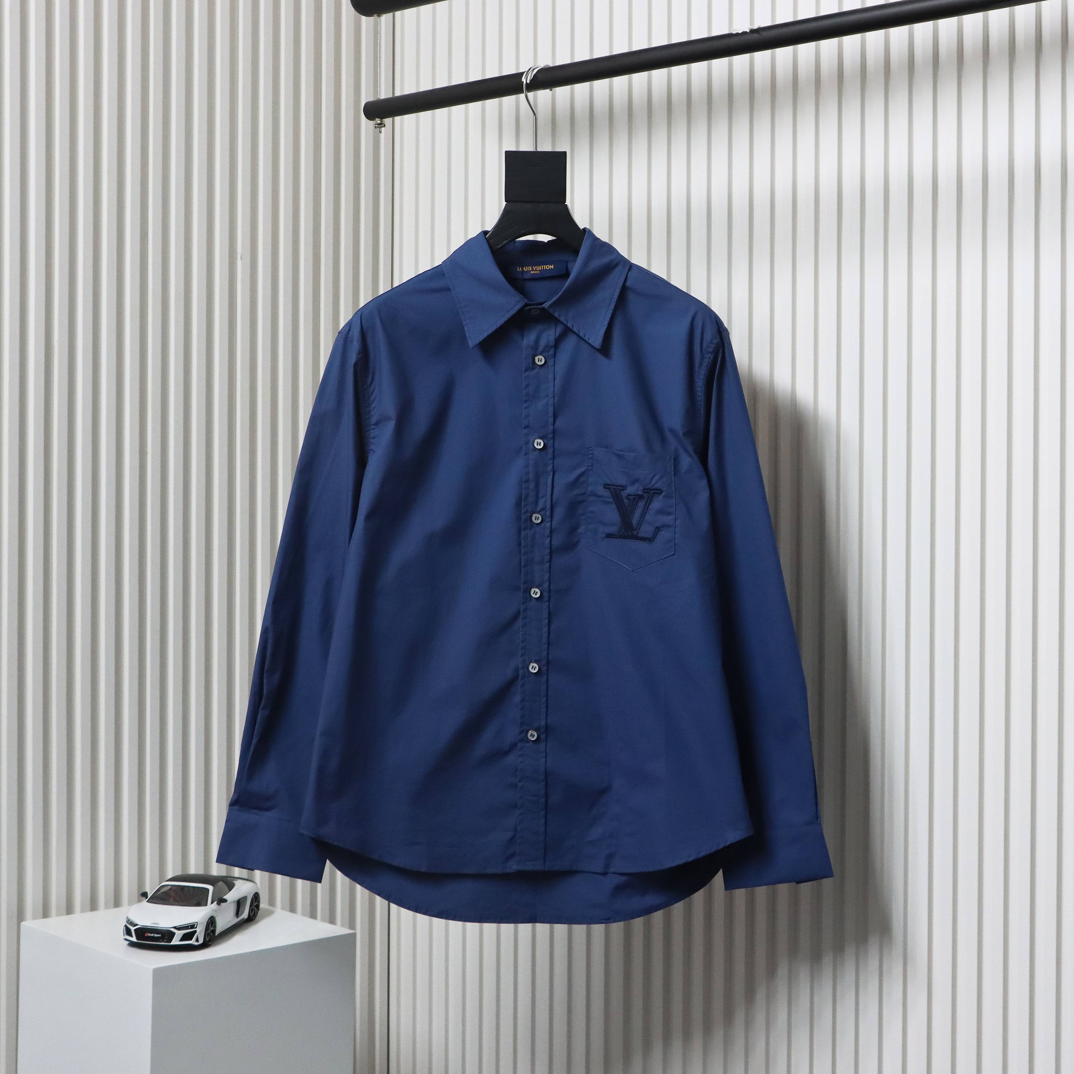 Louis Vuitton 24SS Belt Monogram Embroidery Long Sleeve Shirt