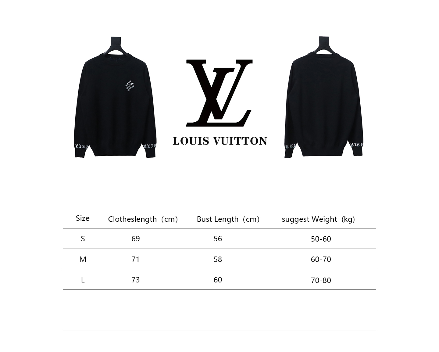 Louis Vuitton 24SS Lettering Long Sleeve Round Neck Sweater
