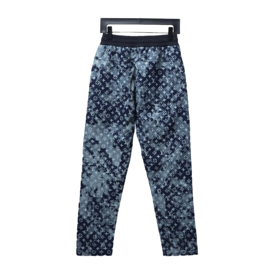 Louis Vuitton Allover Printed Denim Patchwork Large Pocket Trousers