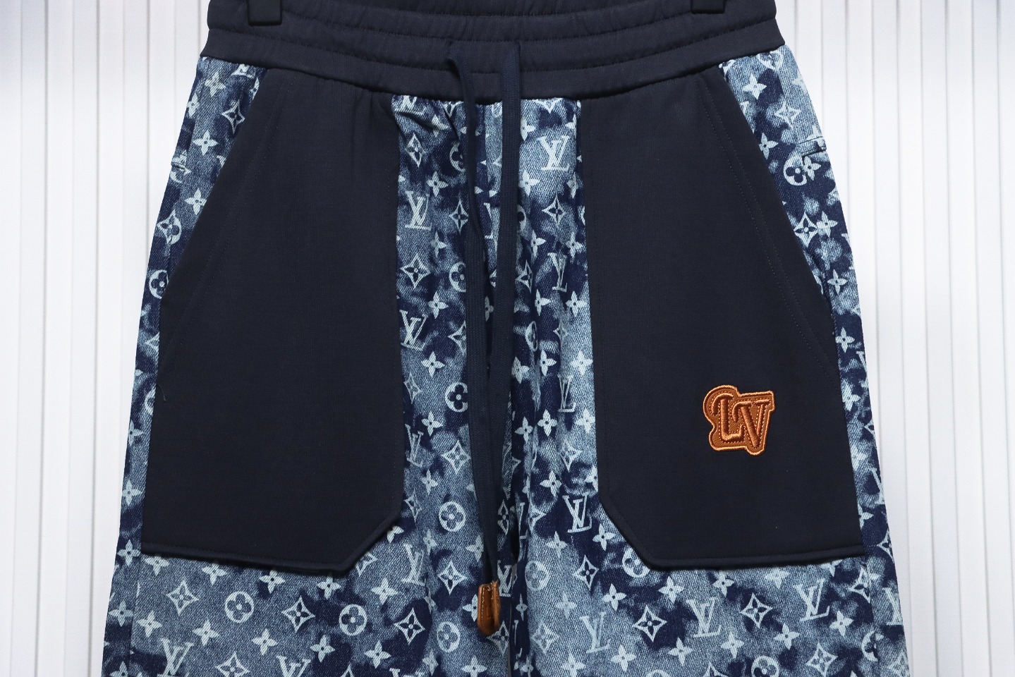 Louis Vuitton Allover Printed Denim Patchwork Large Pocket Trousers