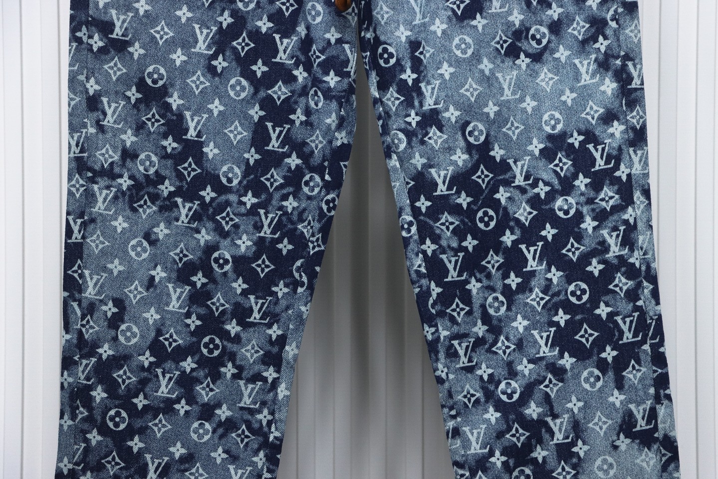 Louis Vuitton Allover Printed Denim Patchwork Large Pocket Trousers