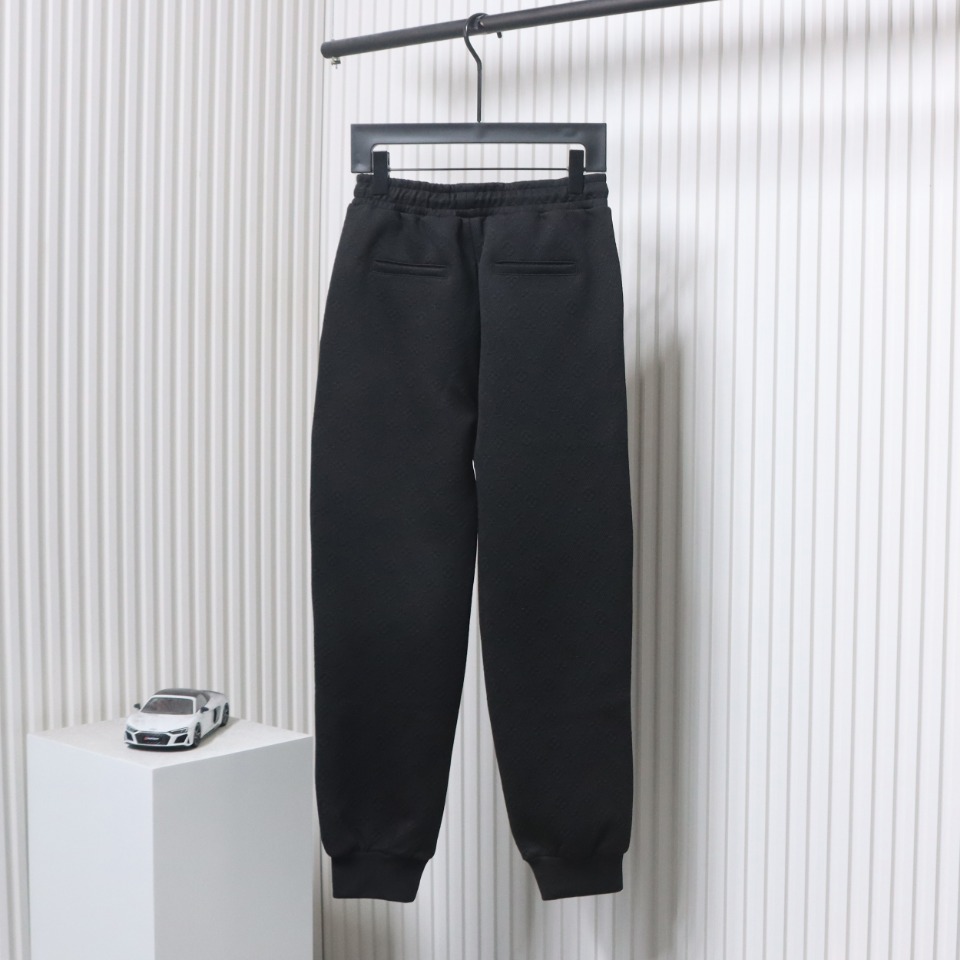 Louis Vuitton Black Jacquard Classic Logo Sweatpants