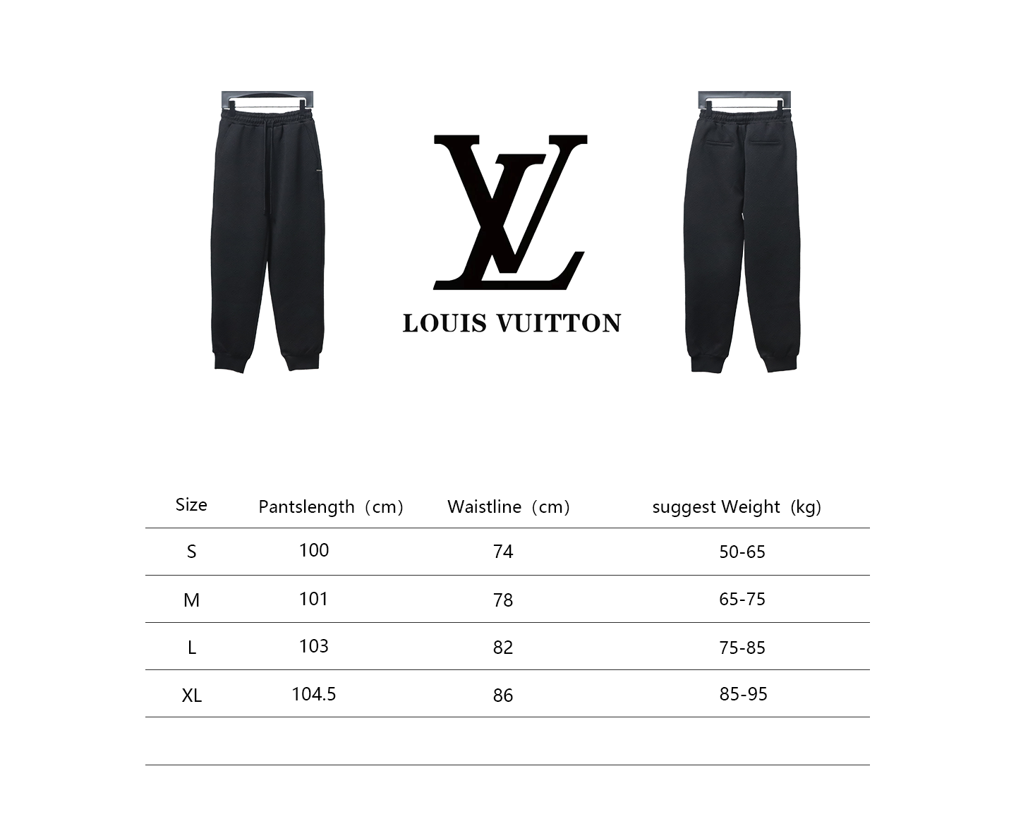 Louis Vuitton Black Jacquard Classic Logo Sweatpants