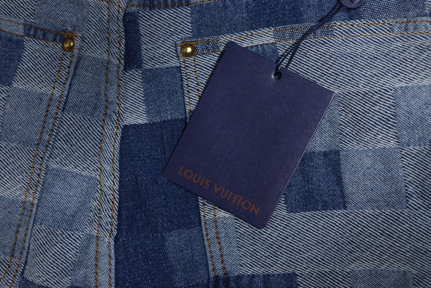Louis Vuitton Blurred Mosaic Checkerboard Jeans