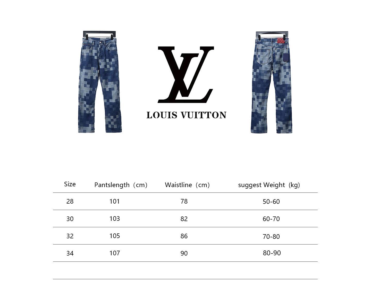 Louis Vuitton Blurred Mosaic Checkerboard Jeans