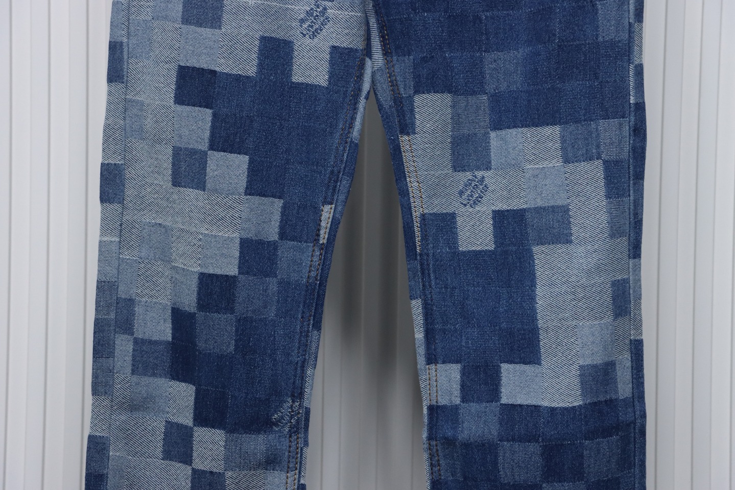 Louis Vuitton Blurred Mosaic Checkerboard Jeans