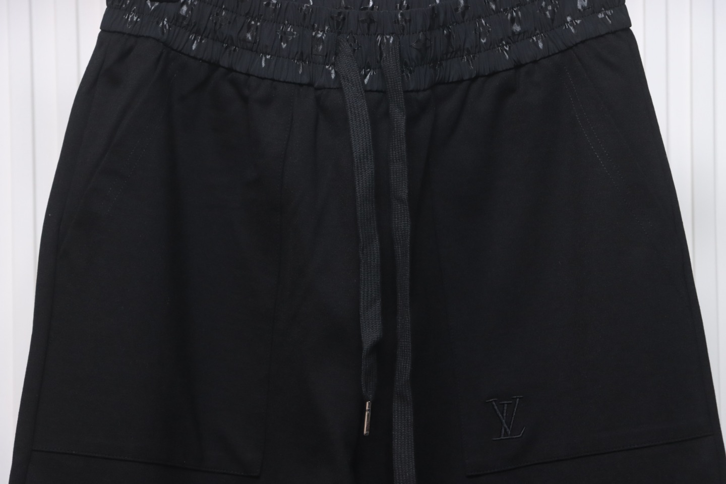 Louis Vuitton Catwalk Style Embroidered Logo Trousers Black