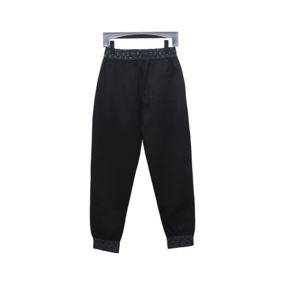 Louis Vuitton Catwalk Style Embroidered Logo Trousers Black