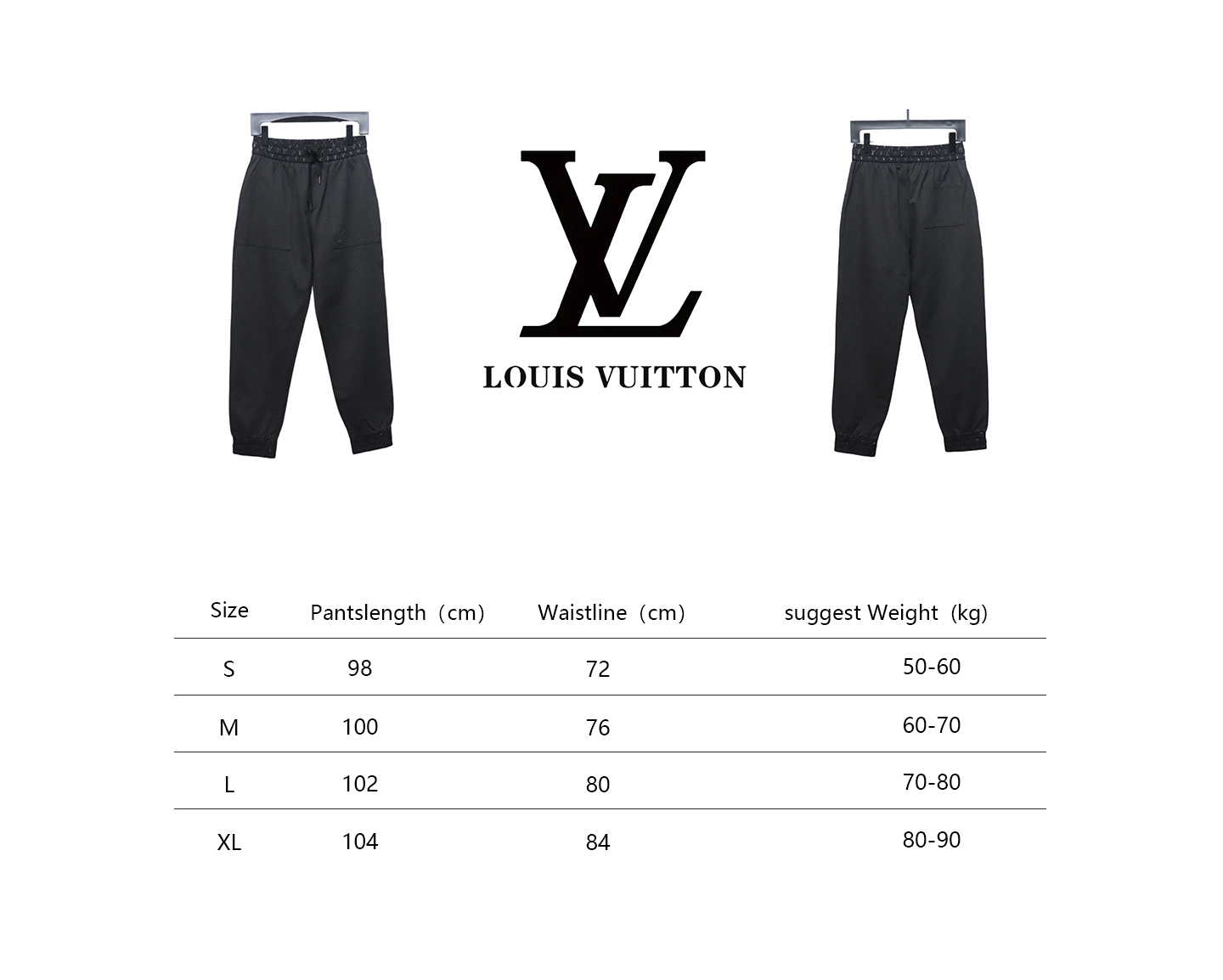 Louis Vuitton Catwalk Style Embroidered Logo Trousers Black