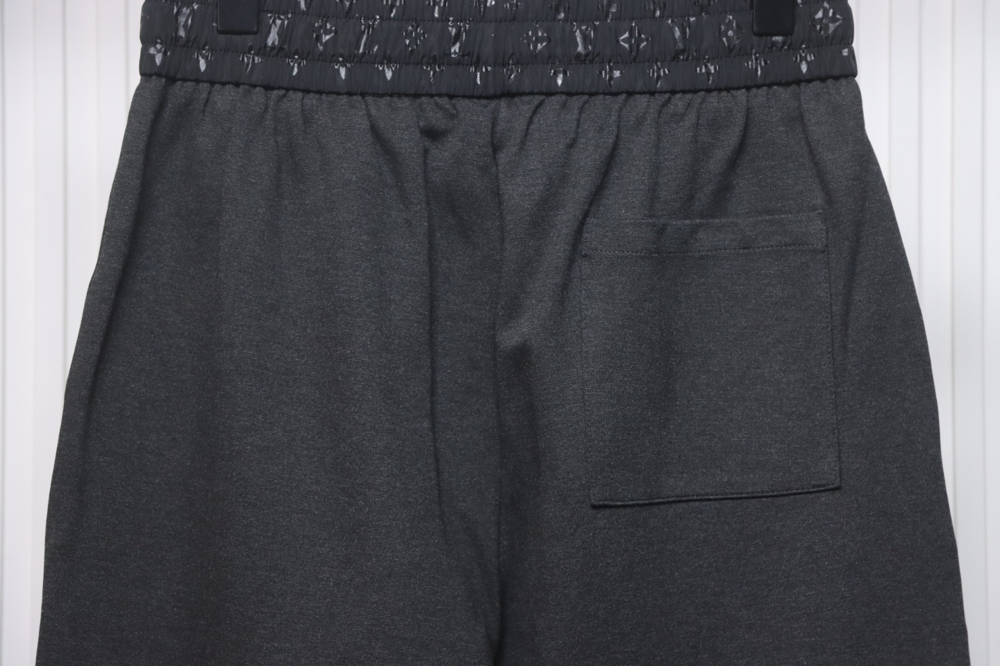 Louis Vuitton Catwalk Style Embroidered Logo Trousers Dark Grey