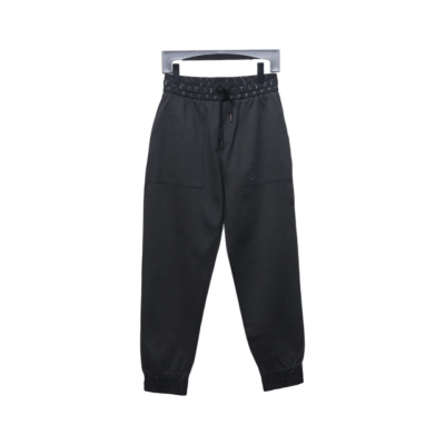 Louis Vuitton Catwalk Style Embroidered Logo Trousers Dark Grey 01