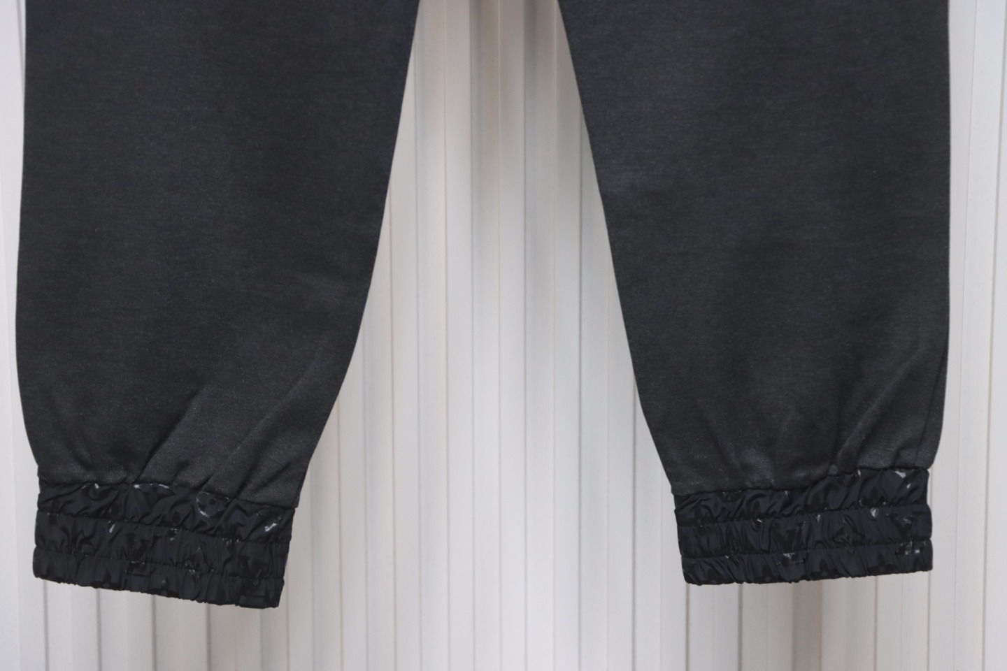 Louis Vuitton Catwalk Style Embroidered Logo Trousers Dark Grey