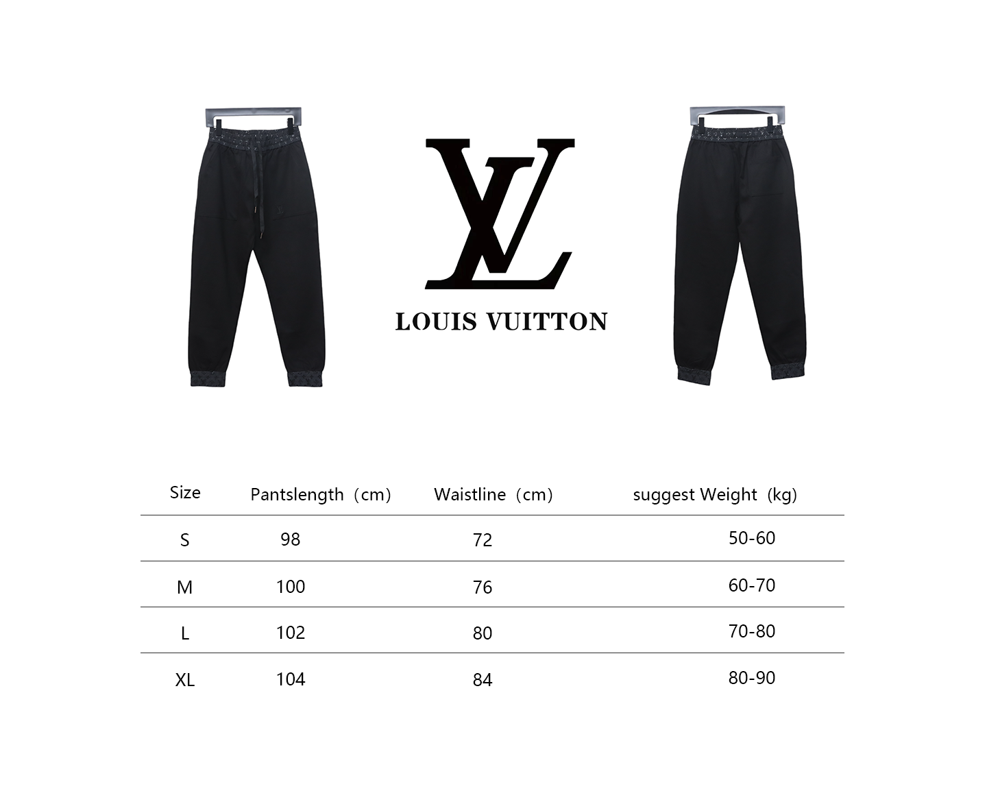 Louis Vuitton Catwalk Style Embroidered Logo Trousers Dark Grey