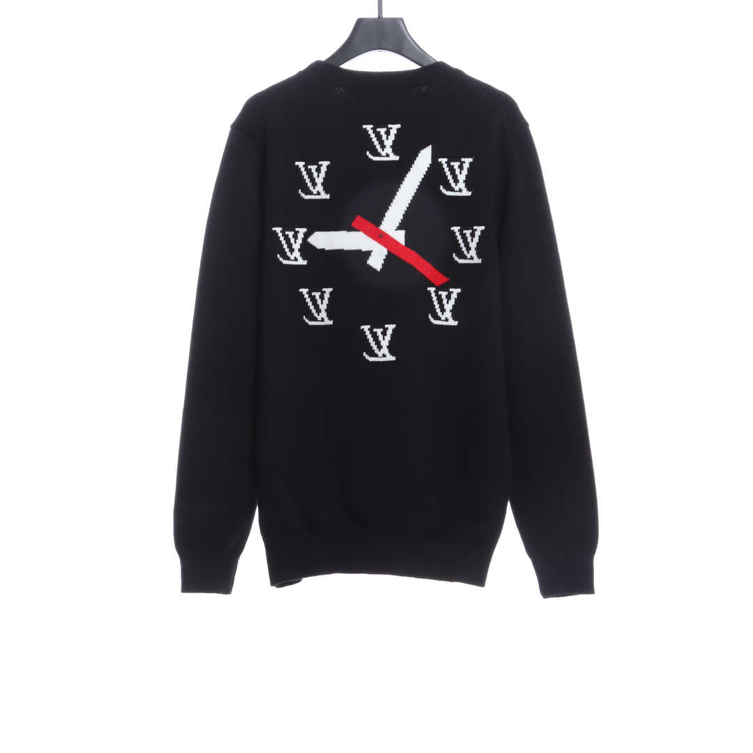 Louis Vuitton Clock Intarsia Sweater Black