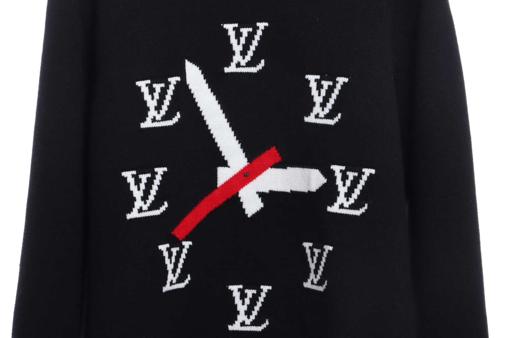 Louis Vuitton Clock Intarsia Sweater Black
