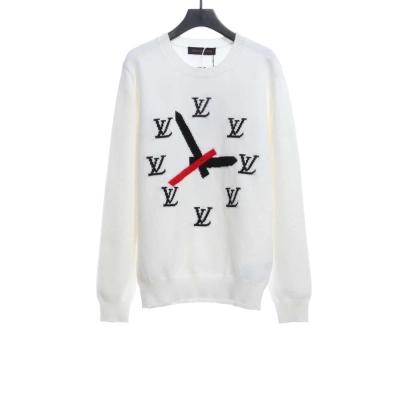 Louis Vuitton Clock Intarsia Sweater White 01